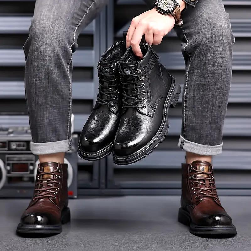Oxford Craft Premium Lightweight Durable Work Ankle Boots, black leather, AdTec; two pairs shown.