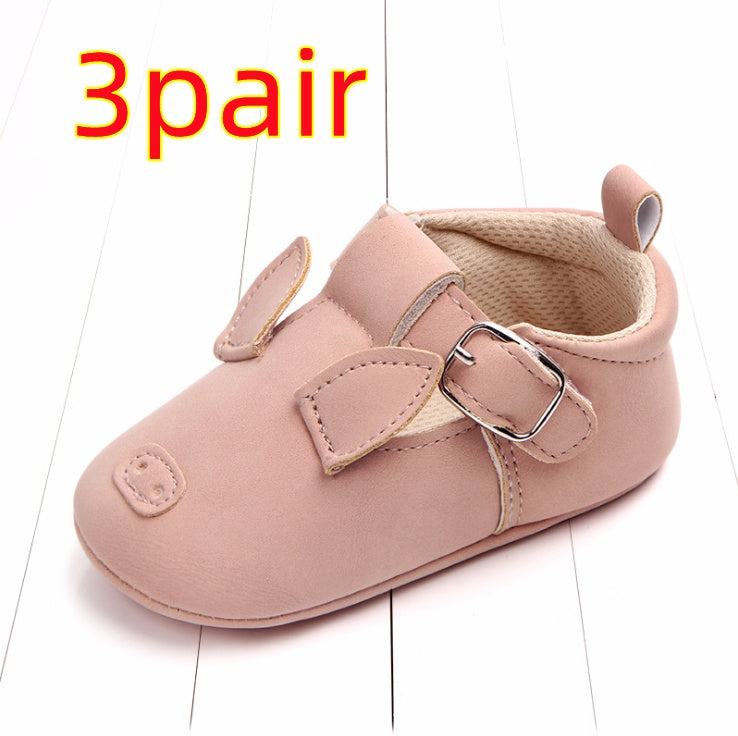 Zapatos de bebé de dibujos animados de primavera y otoño, cuero mate, antideslizantes, suela blanda, para bebés, venta al por mayor 0884
