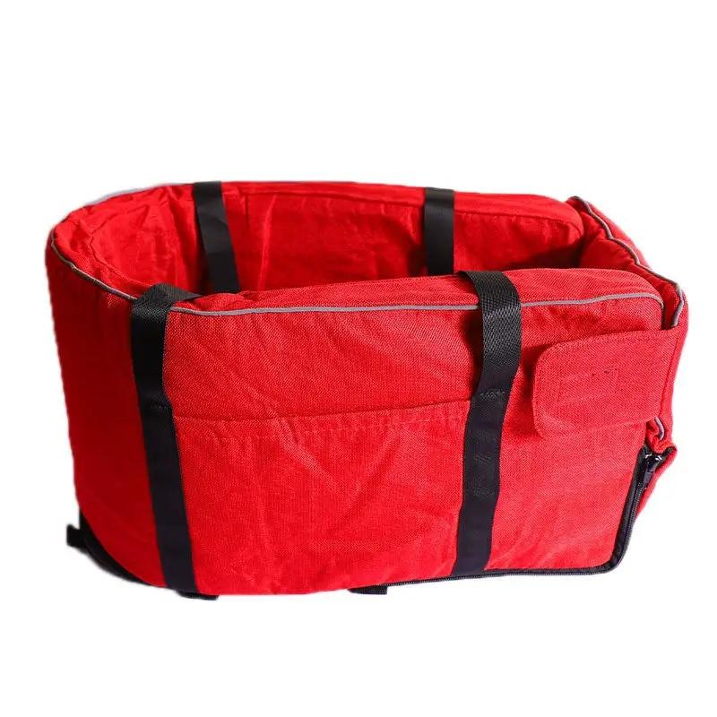 Outdoor Pet Kennel Four Seasons Universal by AdTec, red fabric with black straps