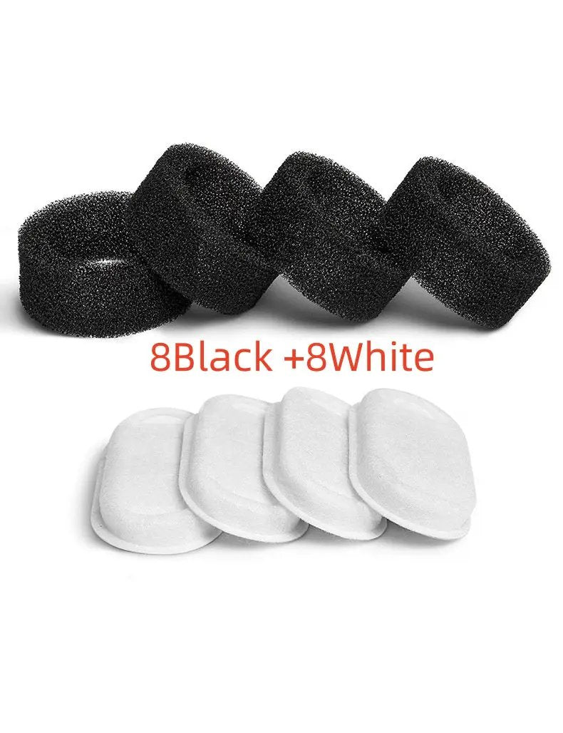 Water Feeder Stainless Steel Pet Water Dispenser with 8 black and 8 white foam pads