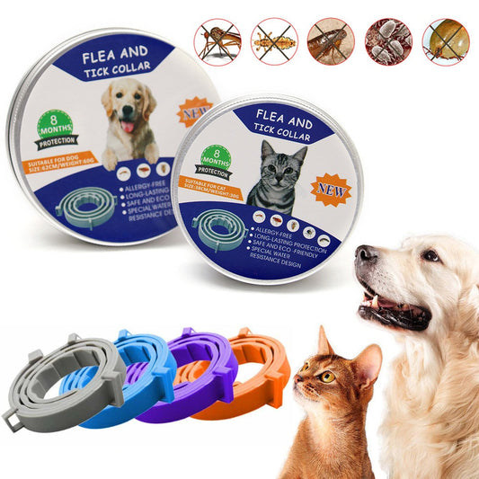 Collar de silicona ajustable para mascotas, para perros y gatos, antimosquitos, repelente de insectos, suministros para mascotas.