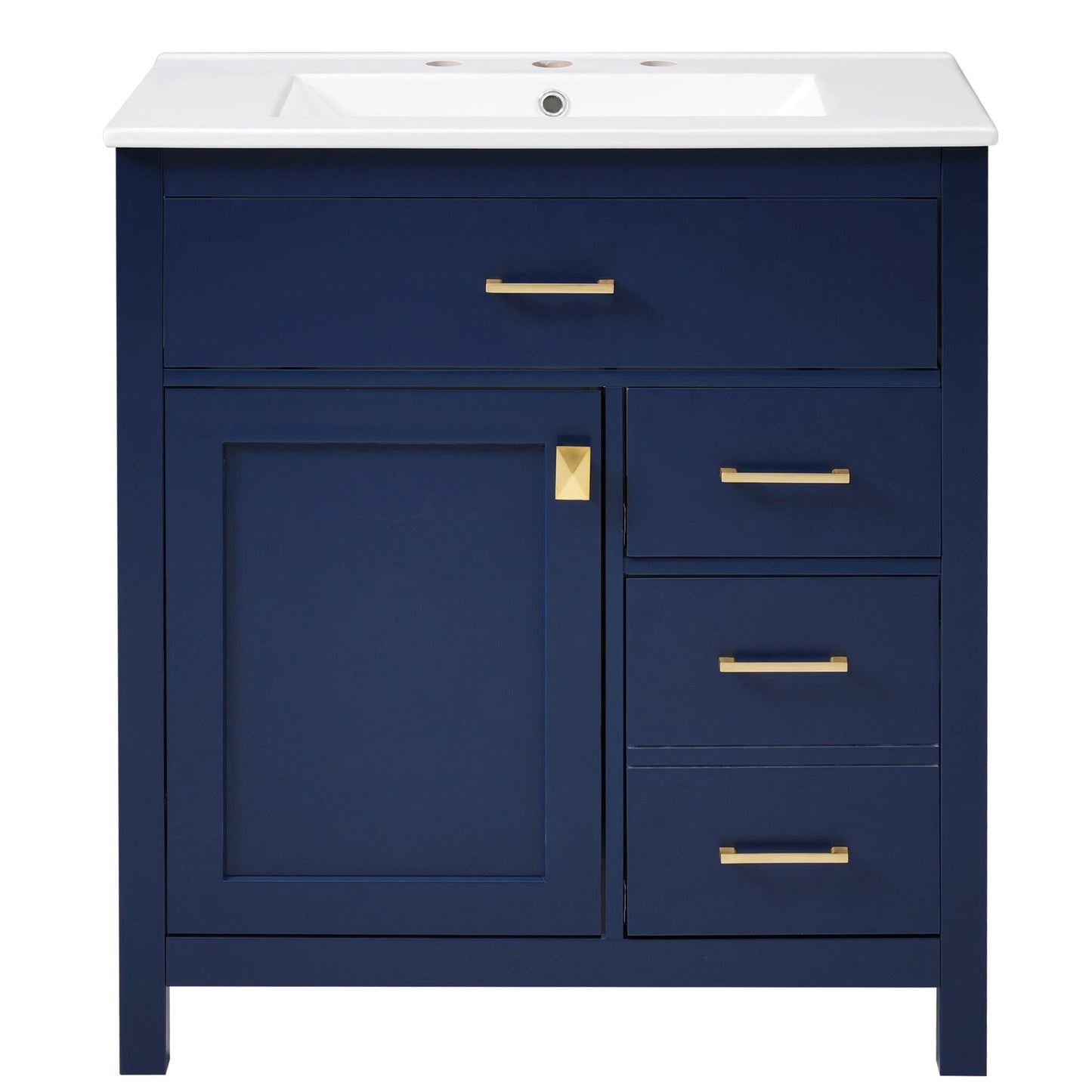 30-Inch Blue Bathroom Vanity with Ceramic Sink and Ample Storage - Ideal Choice for Small Bathrooms by eprolo