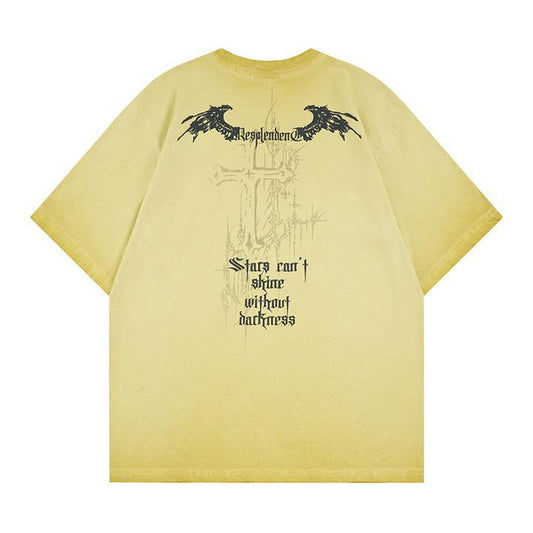 Wings printed short sleeved T-shirt