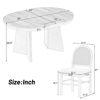 TREXM Ensemble de salle à manger 5 pièces de style rétro