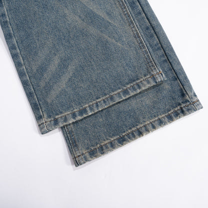 Pantalones vaqueros de pierna ancha blanqueados