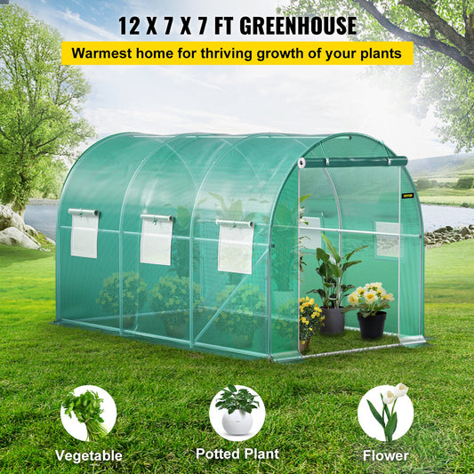 Serre tunnel de jardin, 3,66 x 2,13 x 2,13 m, portable