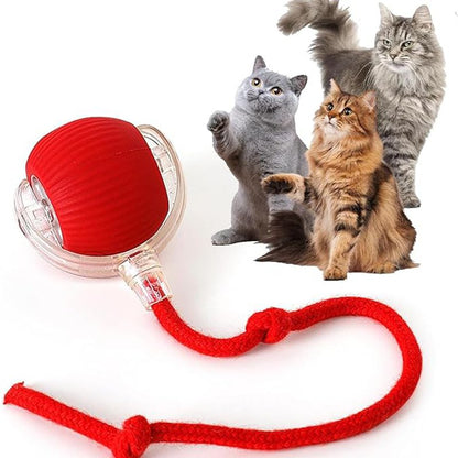 Juguetes interactivos con forma de bola para gatos, bola giratoria automática para gatitos, juguetes eléctricos inteligentes recargables para mascotas con sensor de puntero, juguete de bola para gatos