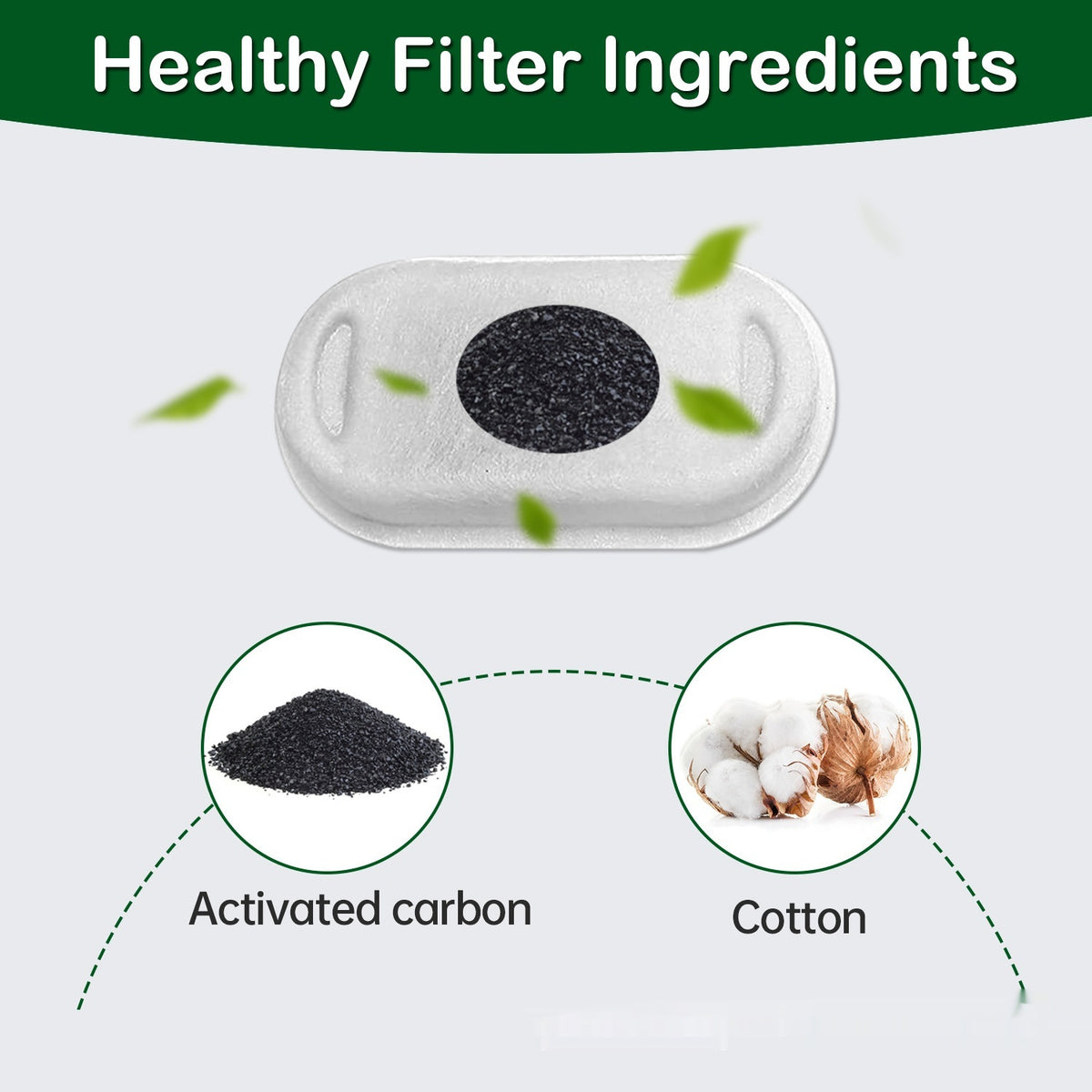 Non-woven fabric pet water dispenser filter element, stainless steel, with activated carbon and cotton components
