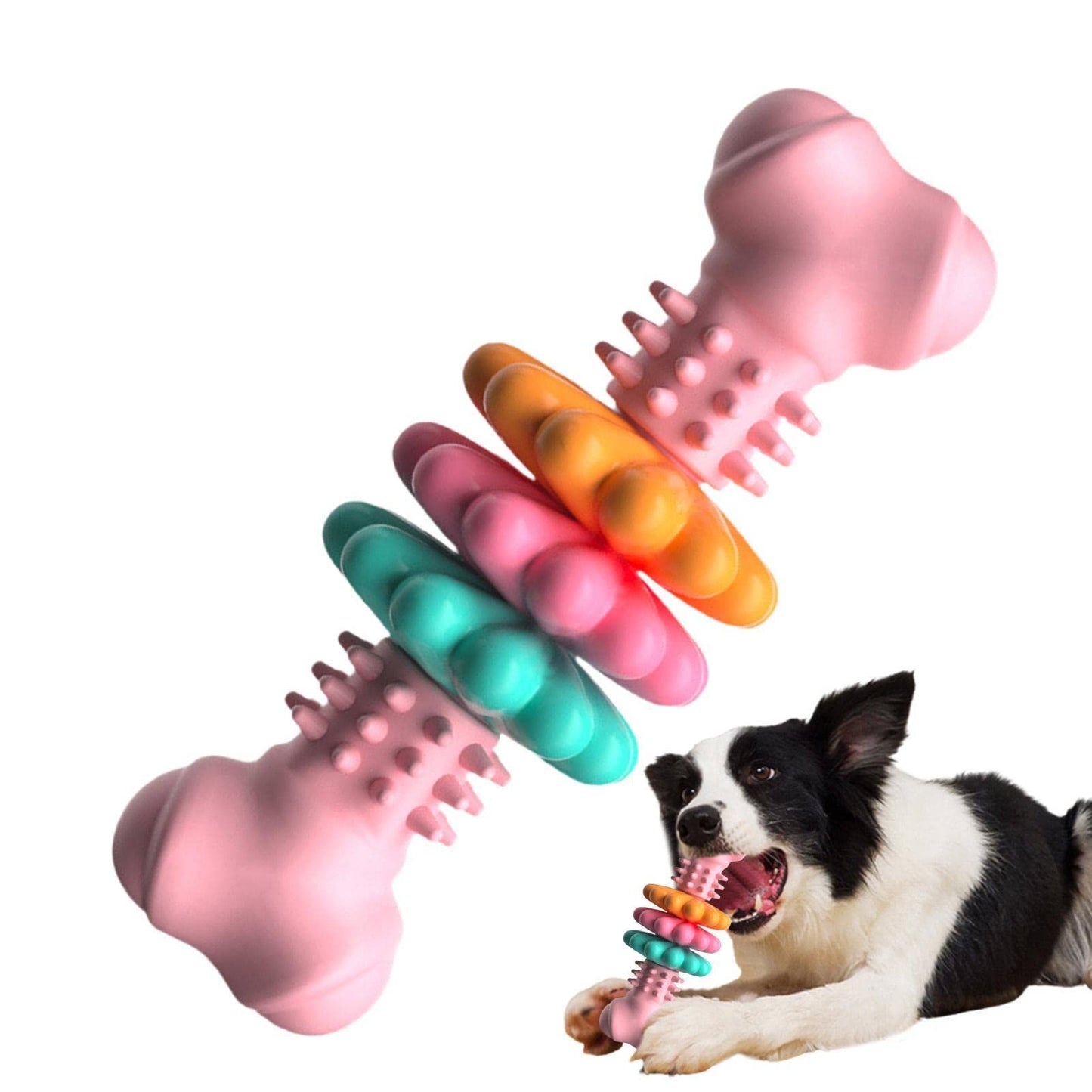 Juguete masticable para perros, tipo hueso, juguetes para limpiar los dientes de perros, juguete masticable de hueso TPR indestructible resistente a mordeduras, juguetes para la dentición, productos para mascotas