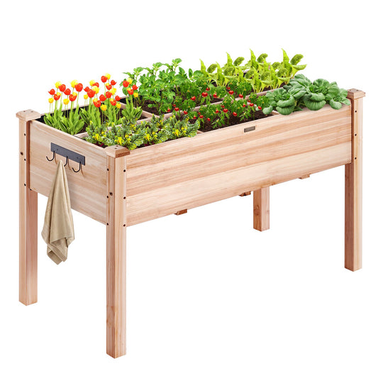 Jardinière surélevée en bois 120x58x76cm Fleurs Légumes