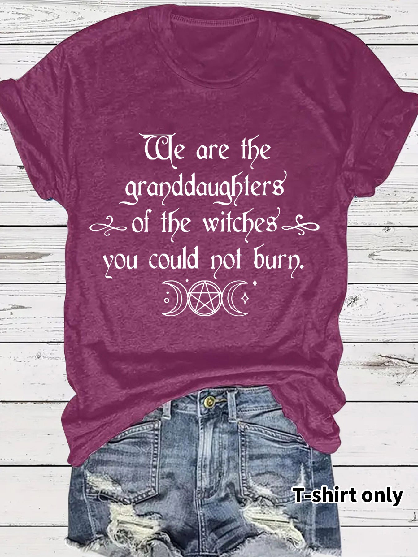 Moon letter printed T-shirt short sleeved loose T-shirt