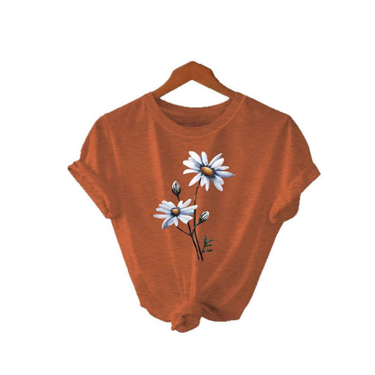 Floral printed T-shirt short sleeved shirt