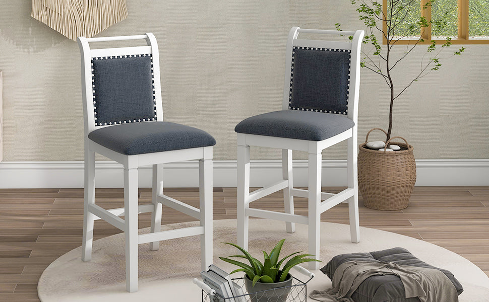 Ensemble de salle à manger 3 pièces en bois à hauteur de comptoir avec rallonge pliable