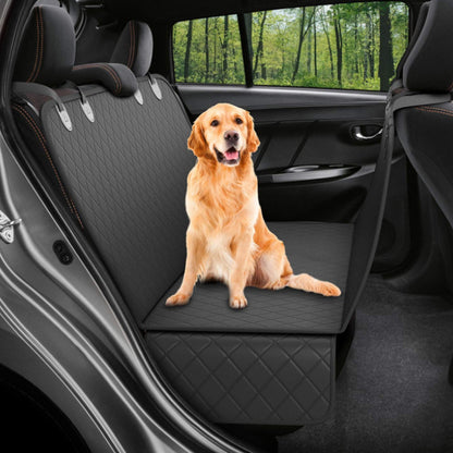 Funda de asiento de coche para perro, transportín para mascotas con malla visible, protector de seguridad tipo hamaca para asiento trasero con cremallera y bolsillo para viajes