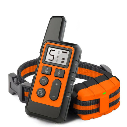 AdTec barking device for dog training with remote control and orange/black collar