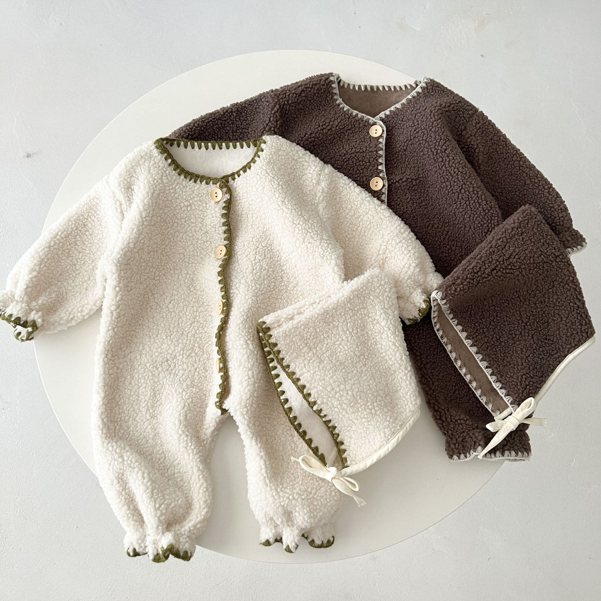 Combinaison une pièce bébé à doublure polaire style western, barboteuse longue