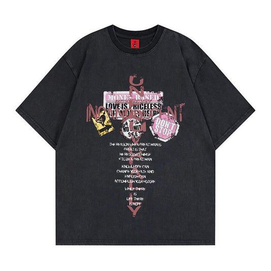 Cross Half Sleeve T-shirt