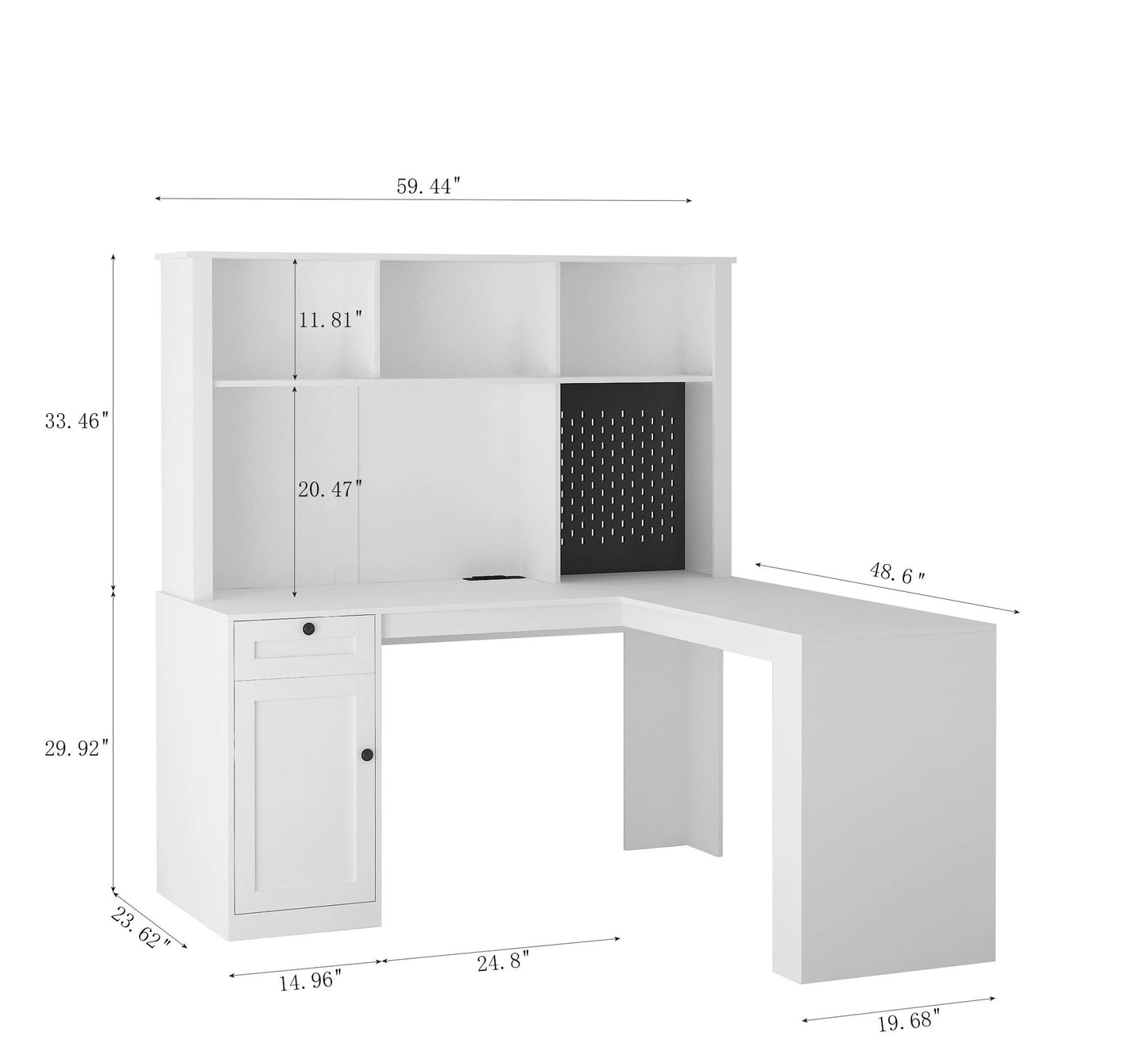 Corner gaming computer desk with socket, drawers, bookshelf and writing desk, modern L-shaped learning desk with storage space by eprolo