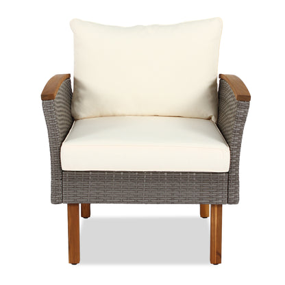 Ensemble de meubles de patio en rotin 9 pièces