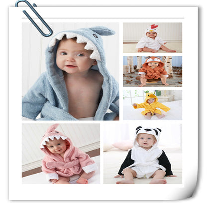 Peignoir de bain absorbant à capuche en forme d'animal pour enfants