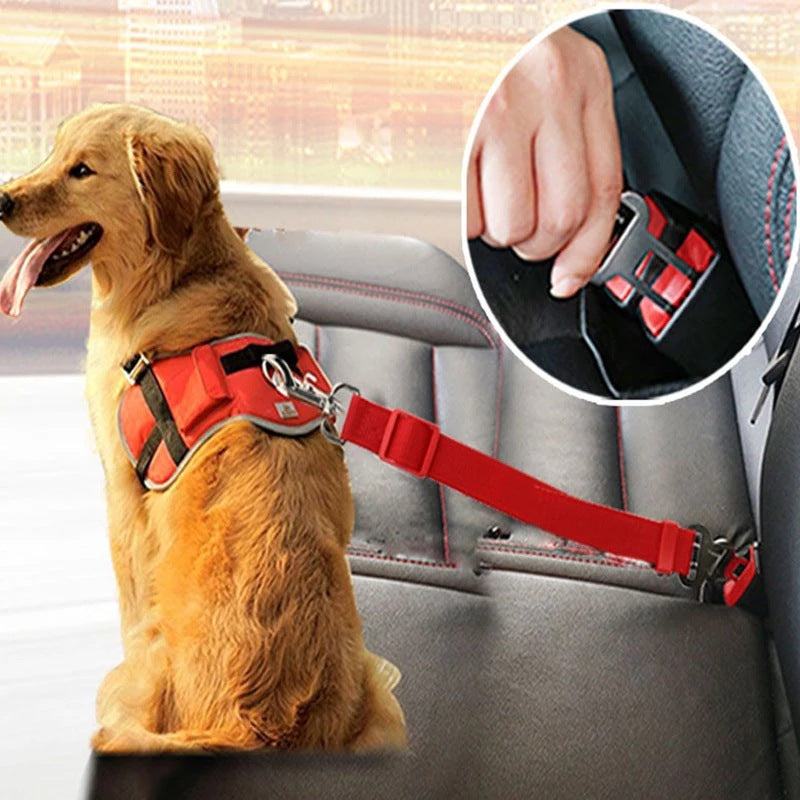 Cinturón de seguridad ajustable para perros y gatos, arnés de coche para mascotas, correa de seguridad, clip de palanca, arnés de tracción para perros, collares, accesorios para perros, productos para mascotas.