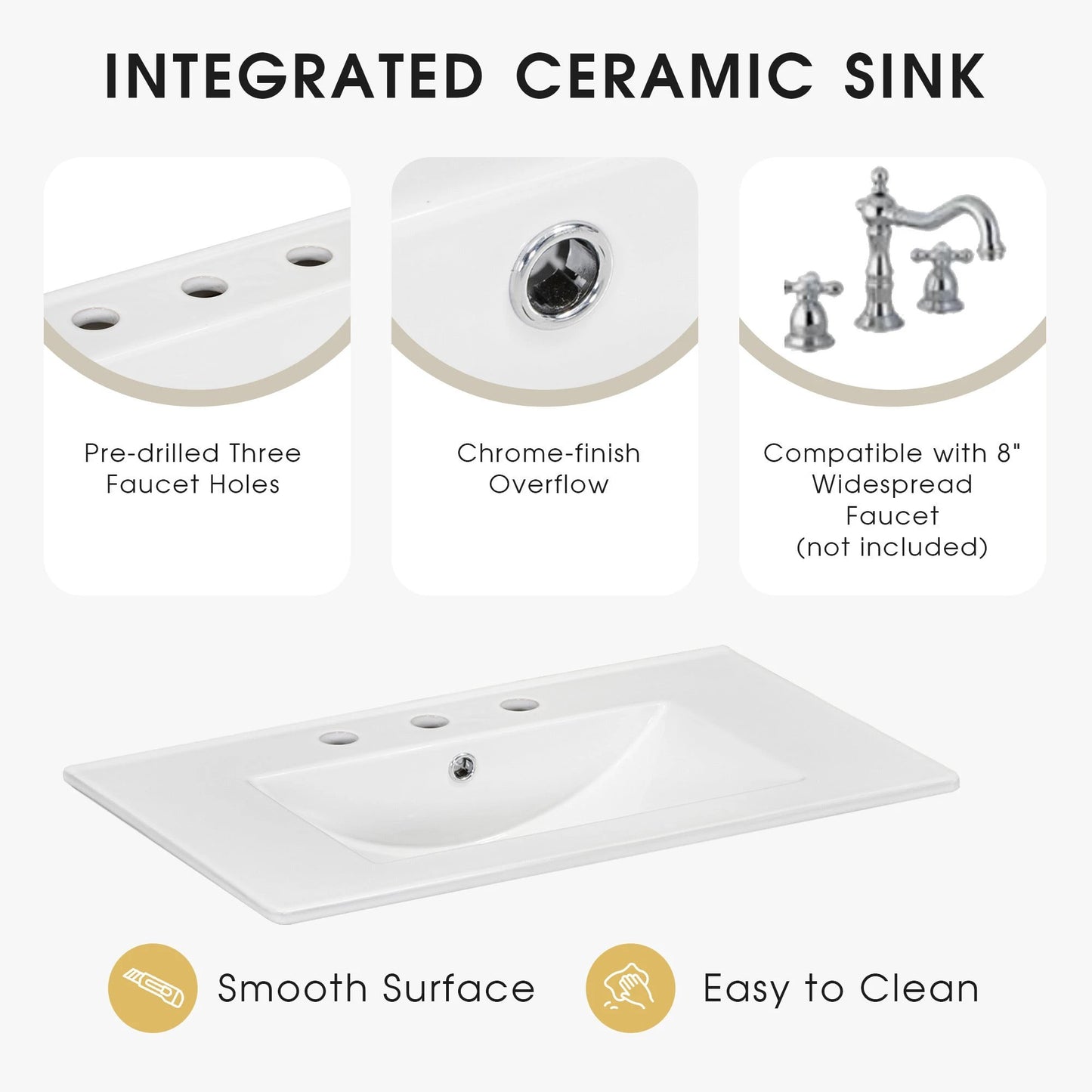 30" Bathroom Vanity with Sink Top, Bathroom Vanity Cabinet with Door and Two Drawers, Solid Wood Frame, One Package, Green by eprolo