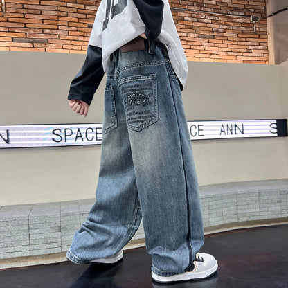 Boys Casual Loose Fit Denim Long Pants