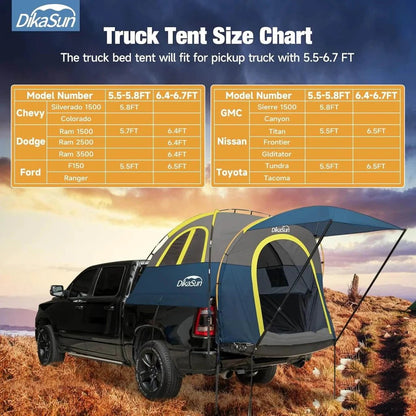 5.5-6.7ft Pickup Truck Bed Tent with Awining Navy by eprolo
