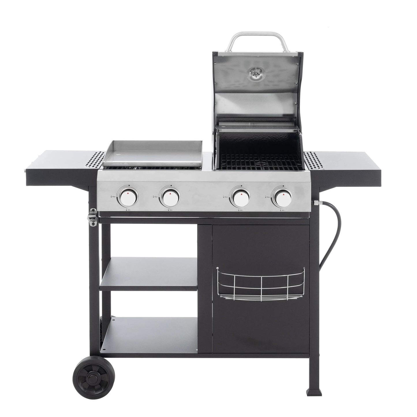 2+2 multifunctional gas barbecue grill and covered grill combination for outdoor cooking - barbecue, barbecue, pizza. by eprolo