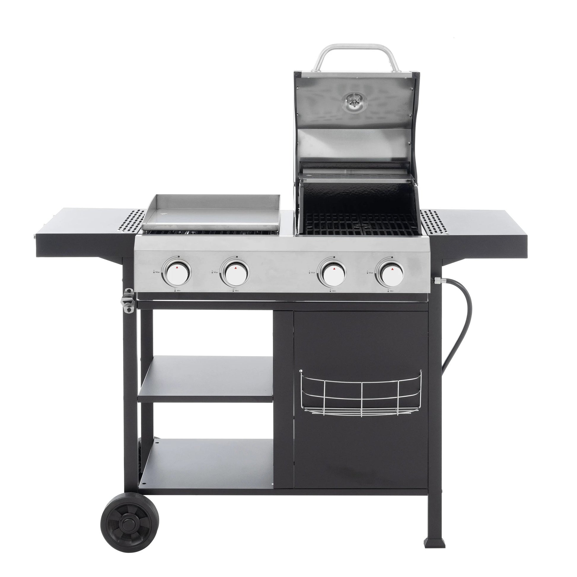 2+2 multifunctional gas barbecue grill and covered grill combination for outdoor cooking - barbecue, barbecue, pizza. by eprolo