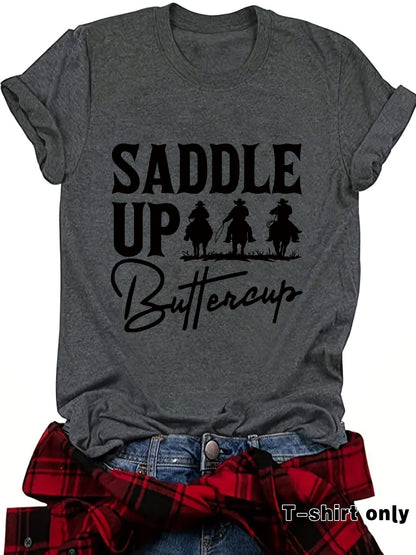 Camisa vaquera de manga corta estilo Western