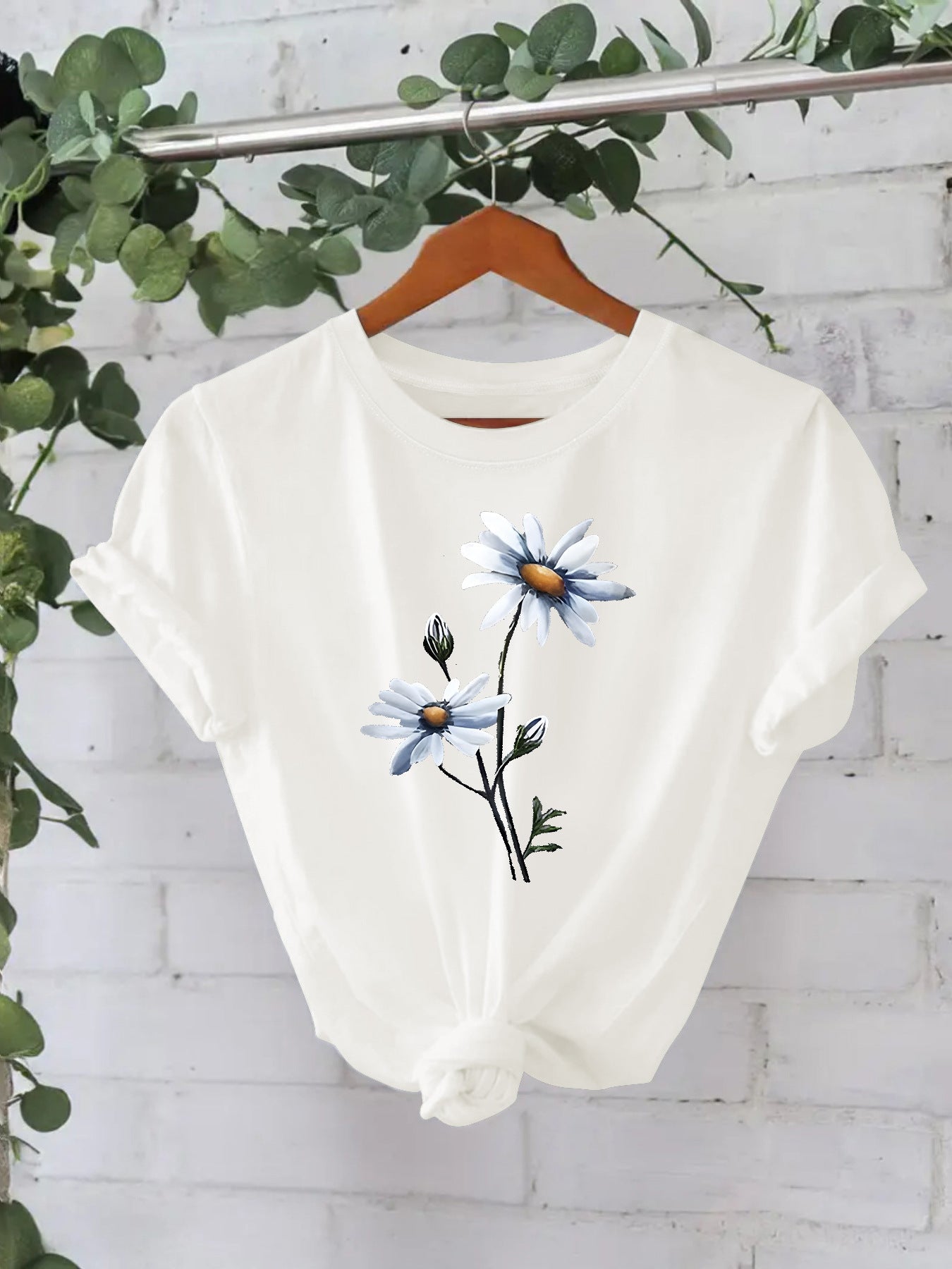 Floral printed T-shirt short sleeved shirt