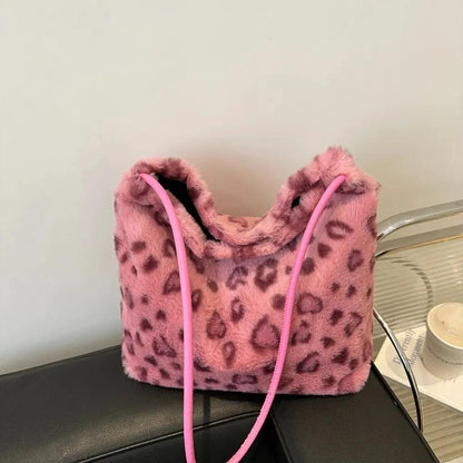 Leopard Furry Shoulder Bag by eprolo