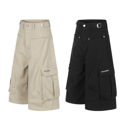 Pantalon ample cinq-quarts à larges jambes et grandes poches