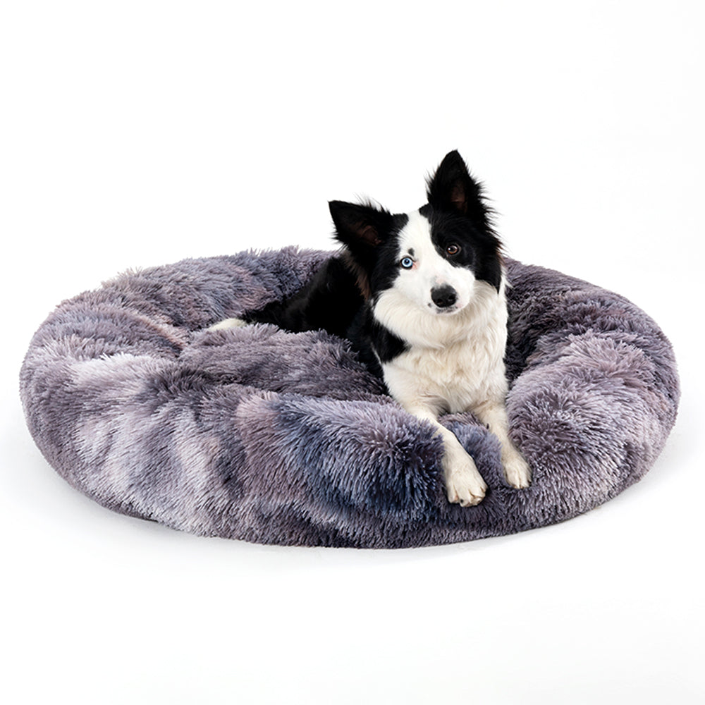 Cama mullida tipo donut para perros, cálida, suave y larga, cojín de felpa para mascotas, casa para perros y gatos, sofá lavable para mascotas, camas calmantes para perros pequeños y grandes