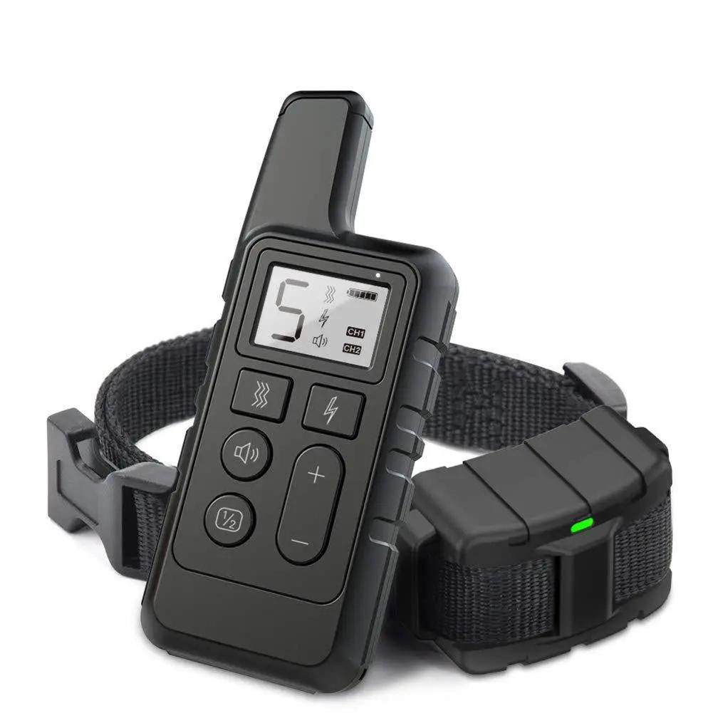 Barking dog training remote collar by AdTec with digital display and black strap