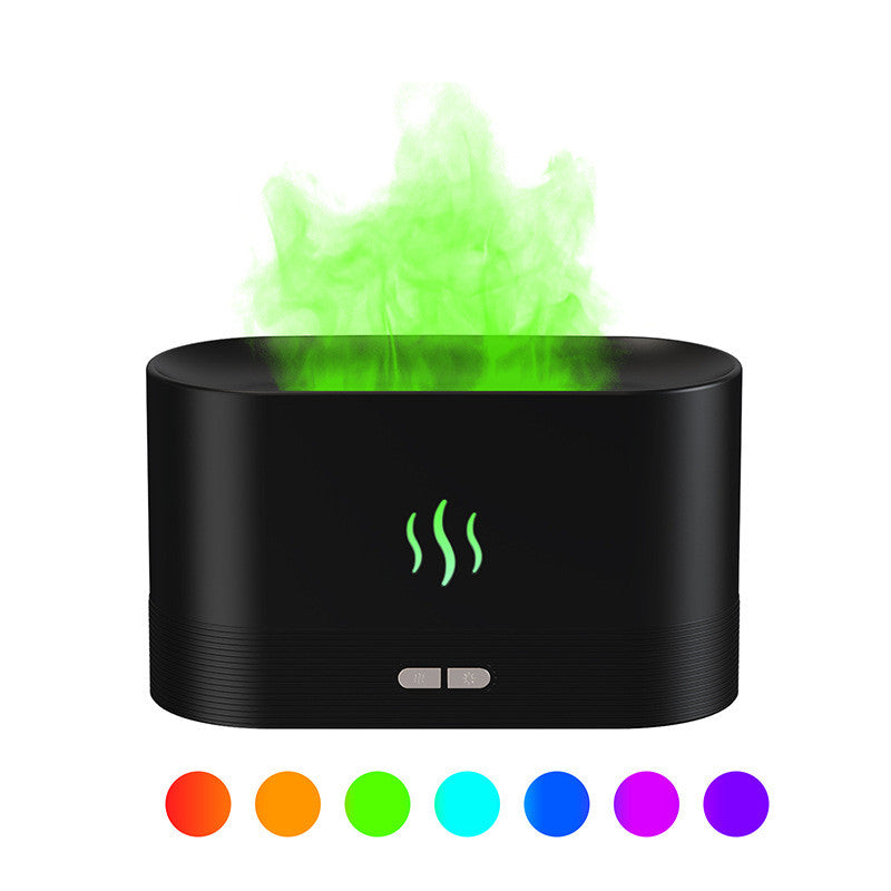 Difusor de Aroma con Luz de Llama, Humidificador de Niebla, Difusor de Aromaterapia con Protección de Apagado Automático sin Agua para Spa, Hogar, Yoga, Oficina