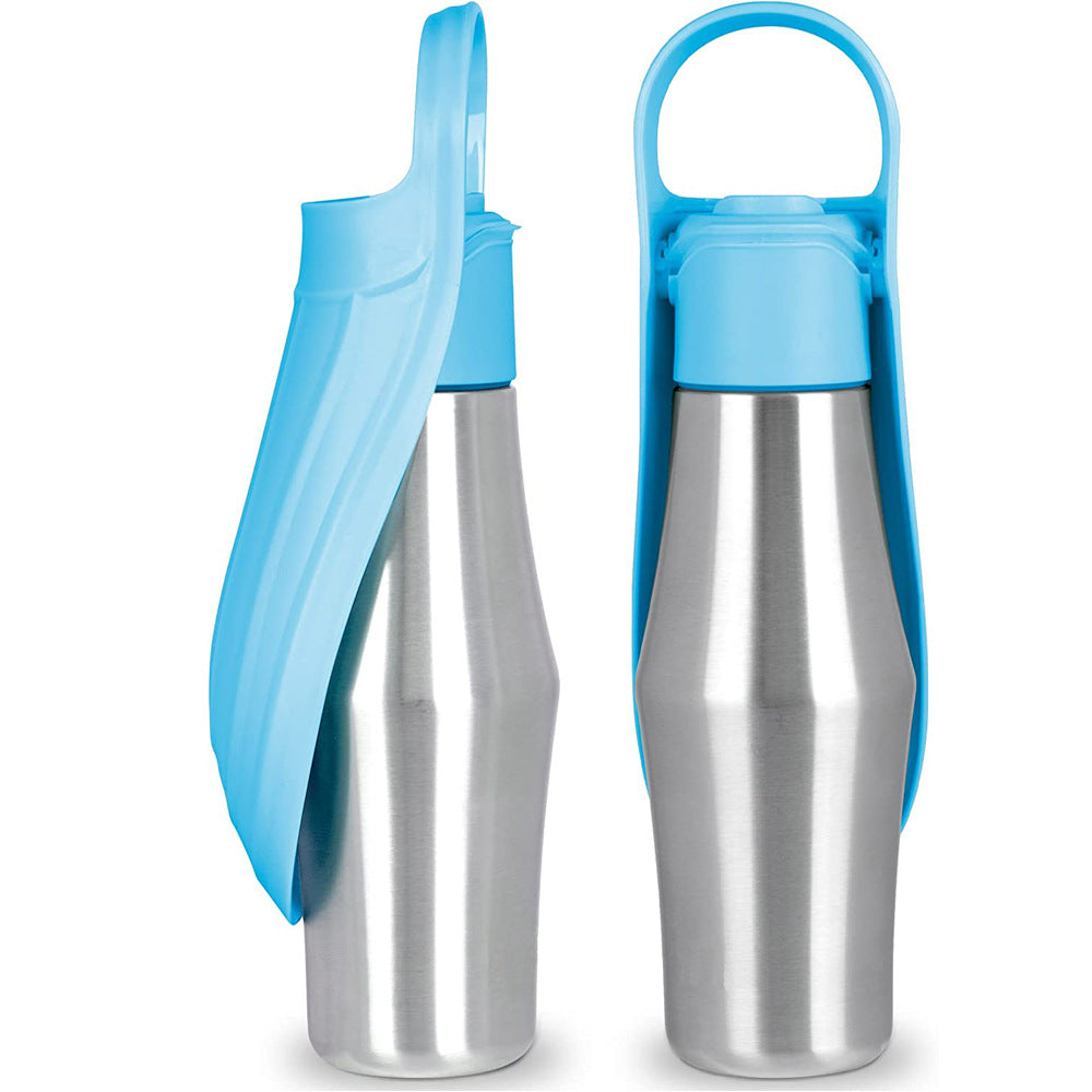 Botella de agua portátil para mascotas, de silicona suave, con diseño de hojas, ideal para viajes al aire libre.