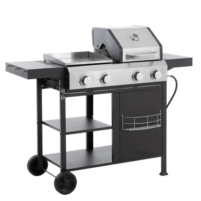 2+2 multifunctional gas barbecue grill and covered grill combination for outdoor cooking - barbecue, barbecue, pizza. by eprolo