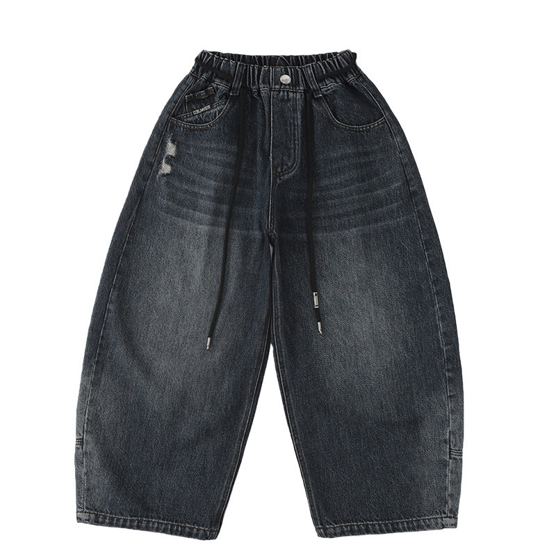 Boys' Trendy Straight Wide Leg Denim Jeans