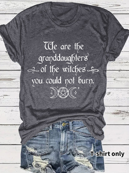 Moon letter printed T-shirt short sleeved loose T-shirt