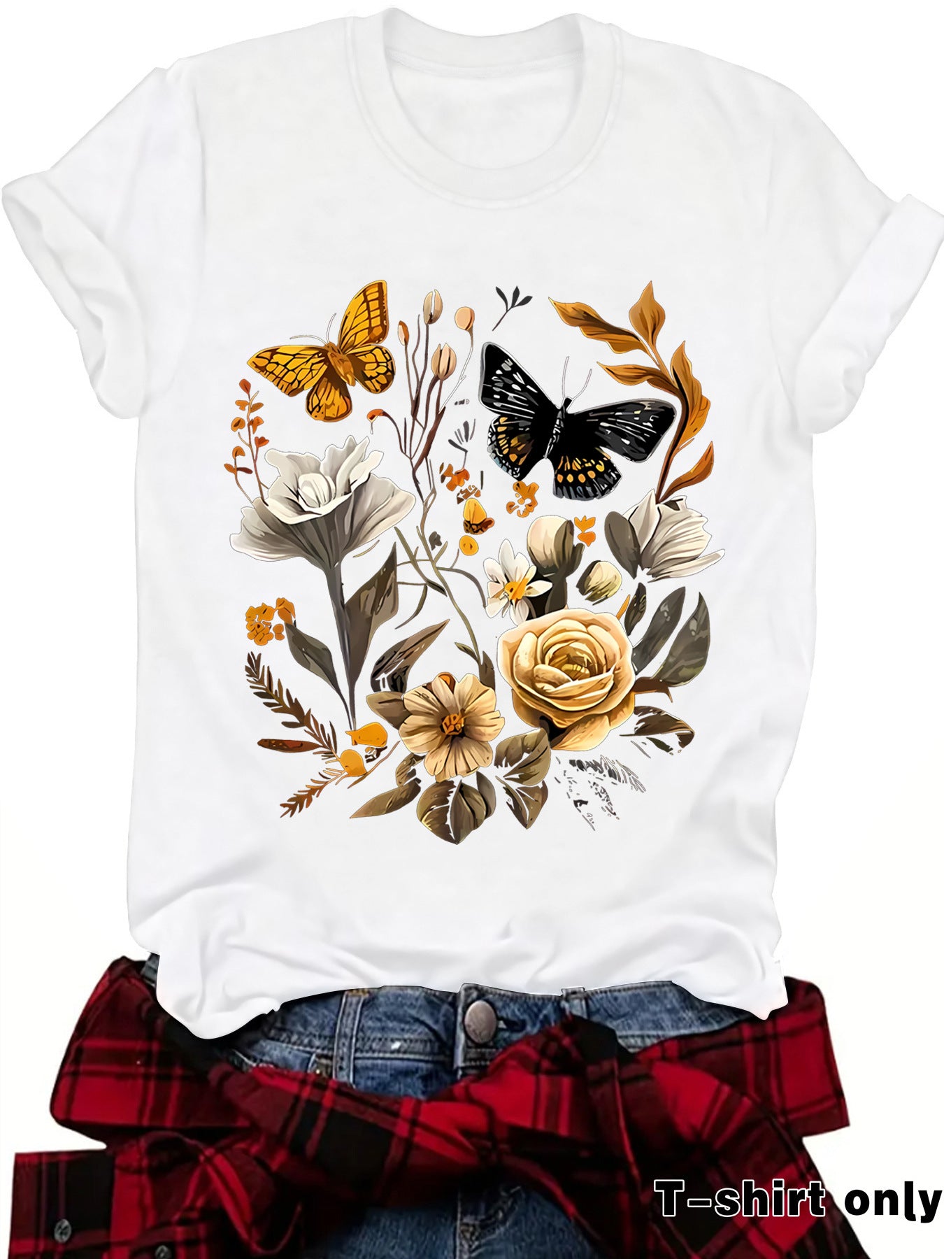 Camiseta de mariposa para mujer