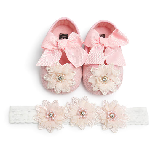 Chaussures pour bébé en dentelle floret pour femmes, chaussures pour bébé à semelle souple, chaussures pour bébé, chaussures de marche, chaussures de princesse