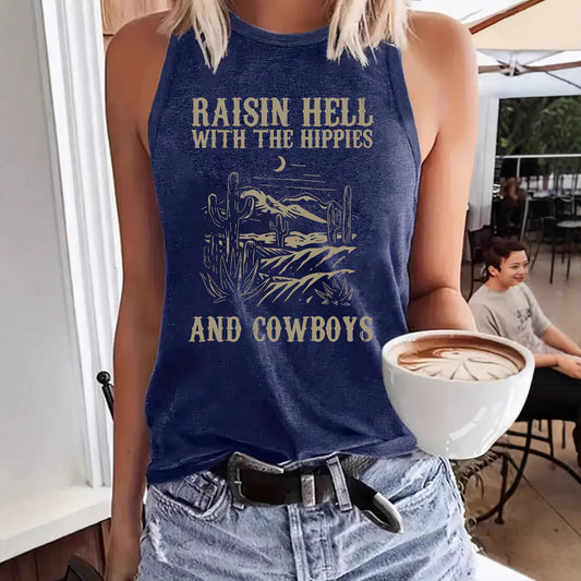 Chaleco estampado vaquero del oeste