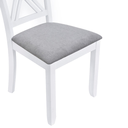 Juego de comedor rústico minimalista de madera de 5 piezas