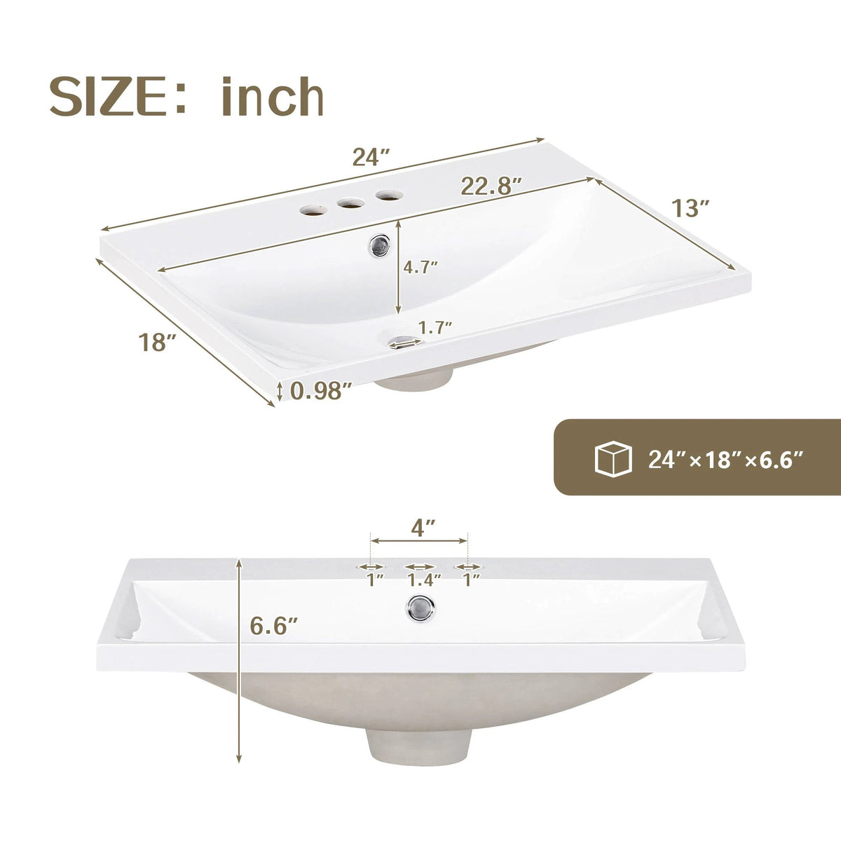 24" Bathroom Vanity with Sink by eprolo
