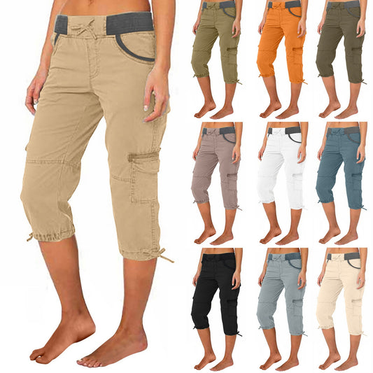 A-line Loose Wide-leg Adjustable Pants