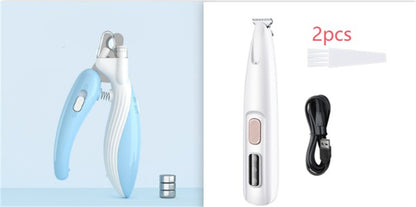 Recortador de patas para perros con luz LED, totalmente impermeable, con pantalla LED, cuchilla ancha