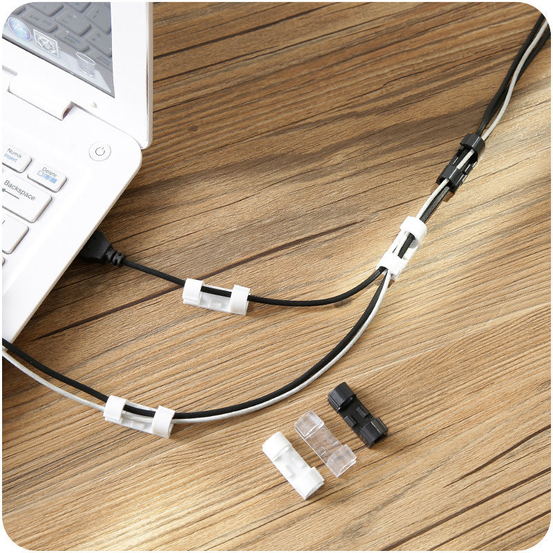 Clips serre-câbles Rangement de câbles Bureau et poste de travail Gestionnaire de fils ABS Support de cordon Enrouleur de ligne de données de chargement USB