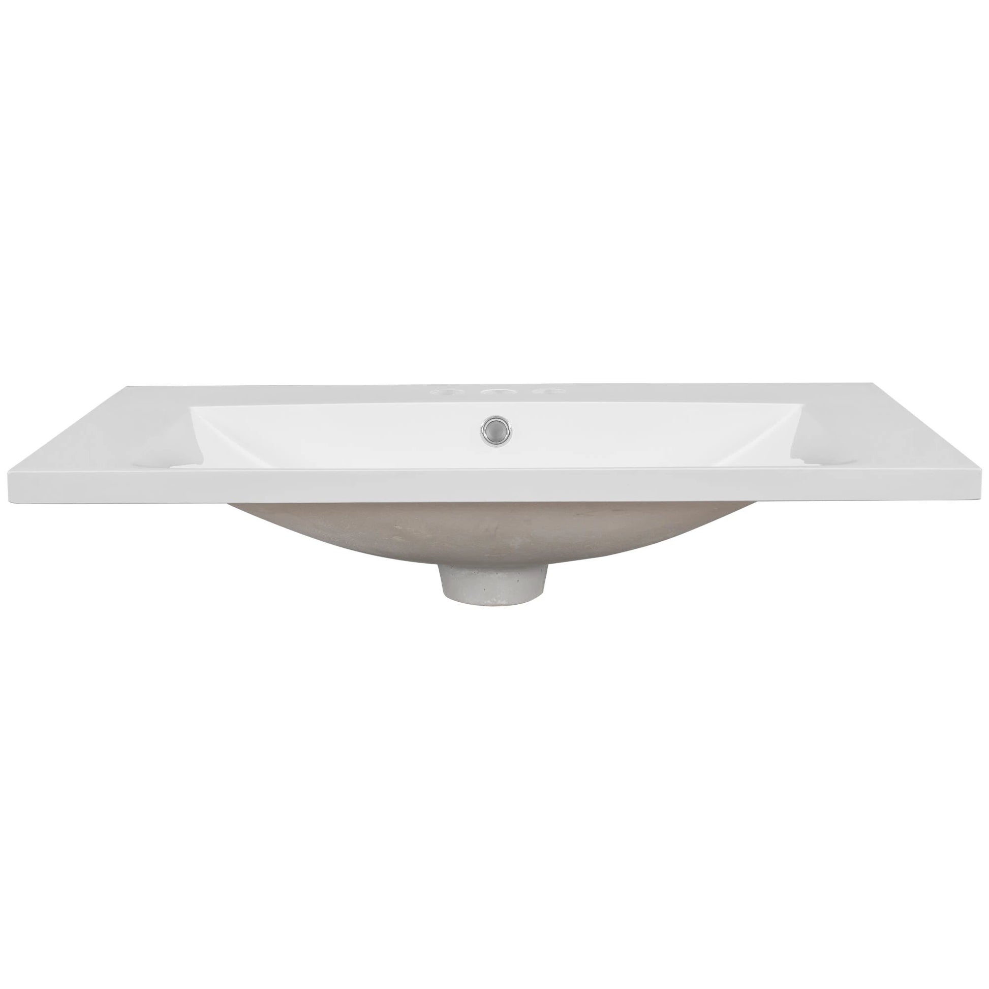 30" Single Bathroom Vanity Top with White Basin, 3-Faucet Holes, Ceramic, White by eprolo